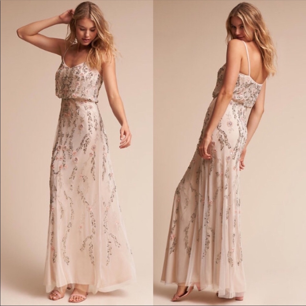 BHLDN-Adrianna Papel beaded floral gown: sz 8
